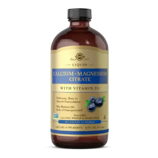 Solgar, Liquid Calcium Magnesium Citrate with Vitamin D3, Blueberry