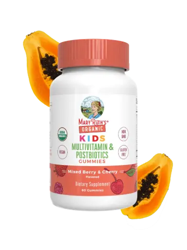 MaryRuth's, Organic Kids Multivitamin & Postbiotics Gummies, Mixed Berry & Cherry