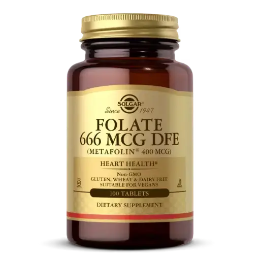 Solgar Folate 666 MCG DFE (Metafolin® 400 MCG) - 100 Tablets
