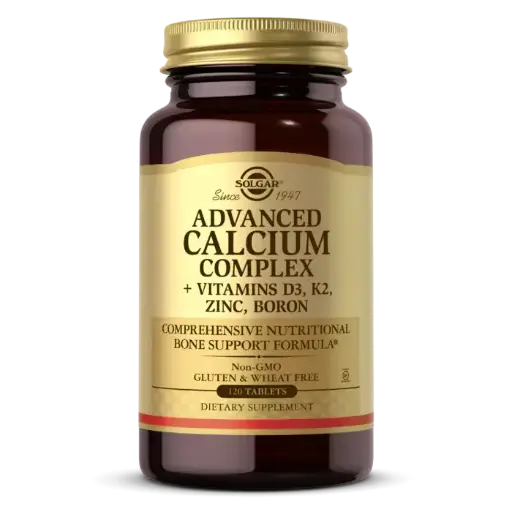 Solgar, Advanced Calcium Complex + Vitamins D3, K2, Zinc, Boron - 120 Tablets
