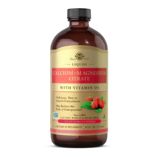 Solgar, Liquid Calcium Magnesium Citrate with Vitamin D3, Strawberry
