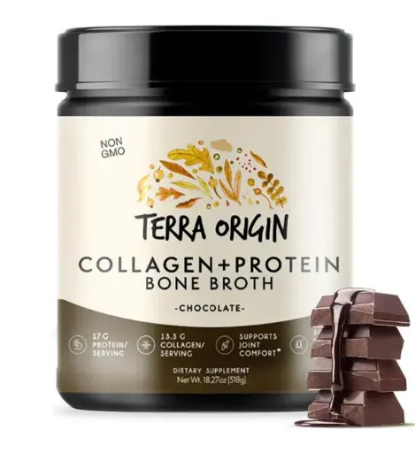 Terra Origin, Collagen + Protein Bone Broth, Chocolate