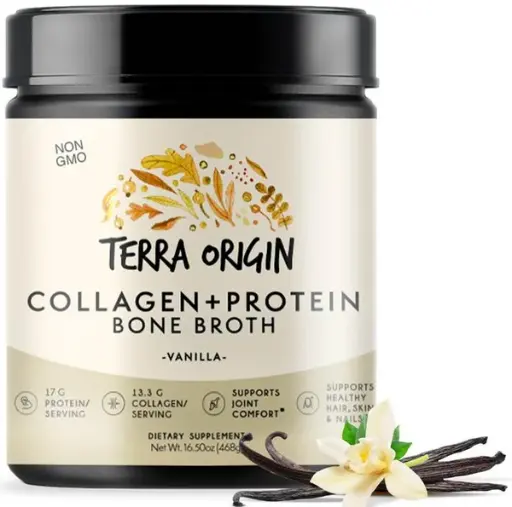 Terra Origin, Collagen + Protein Bone Broth, Vanilla