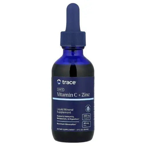 Trace, Ionic Vitamin C + Zinc, Liquid Mineral Supplement, 2 fl oz (59 ml)