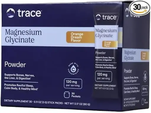 Trace, Magnesium Glycinate Powder, Orange Dream, 30 Packets, 0.11 oz (3 g) Each