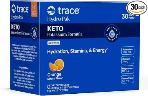 Trace, Hydro Pak Keto, Orange, 30 Stick Packs, 0.24 oz (6.7 g) Each