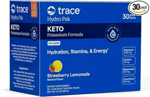 Trace, Hydro Pak Keto, Strawberry Lemonade, 30 Stick Packs, 0.24 oz (6.7 g) Each