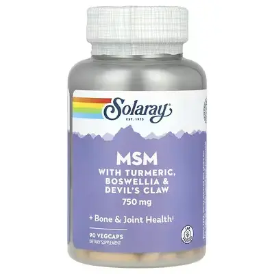 Solaray, MSM with Turmeric, Boswellia & Devil's Claw, 750 mg,