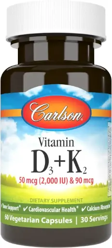 Carlson Vitamin D3 + K2 60 Capsules