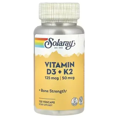 Solaray Vitamin D3 & K2 125mcg/50mcg 60 VegCaps